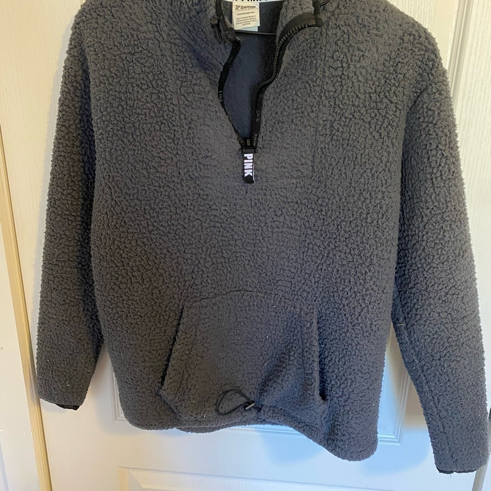 Pink Victoria’s Secret, Grey Sherpa quarter zip jacket